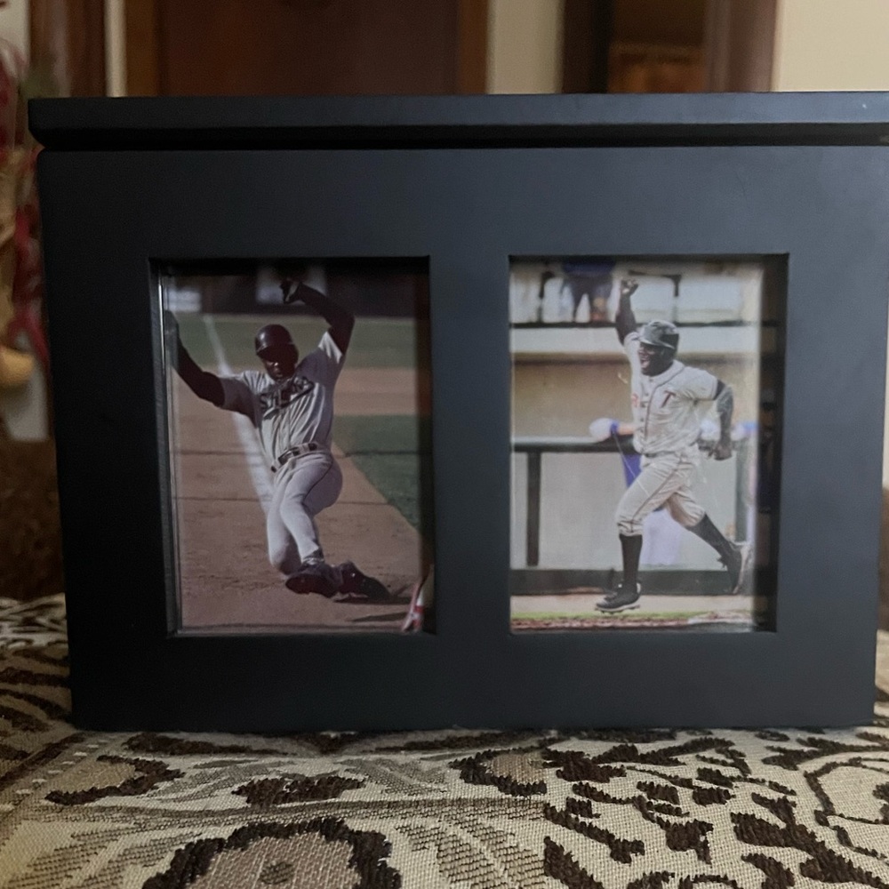Black Wooden Cube Photo Frame
